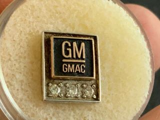 “gm” Gmac General Motors 10k Gold Triple Diamond 30 Years Of Service Award Pin.