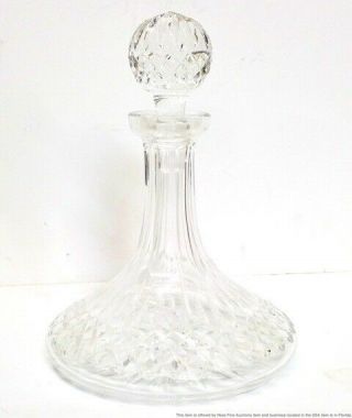 Heavy Vintage Crystal Scotch Whiskey Cognac Decanter Bar Bottle With Stopper