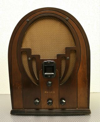Vintage Old Antique Philco Cathedral Radio Model 60,  1935,  Restored,  Great