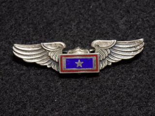 Wwii Usaaf Pilot Wings Sterling Silver Son - In - Service Sweetheart Brooch