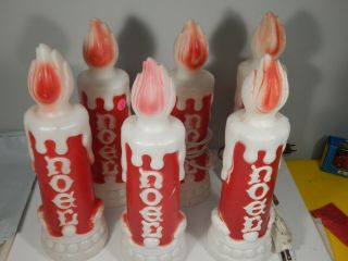 6 Vintage 1970 Empire Blow Mold Noel Christmas Candle Yard Decor 13 " Light Up