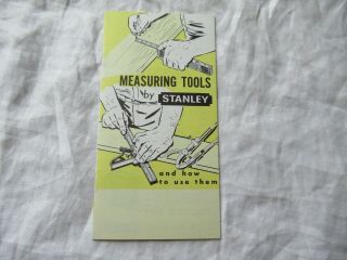 Stanley Woodworking Measuring Tools Brochure Ruler Caliper Level Angle Tapes
