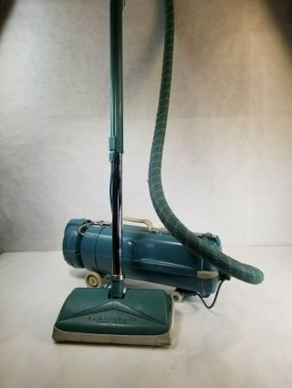 Vintage Electrolux Cannister Vacuum Blue Turquoise Model L W/ Power Nozzle Pn - 1
