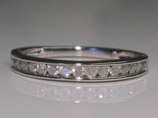 A Fine Vintage 9ct White Gold & 15 Diamond Half Eternity Dress Ring,  Size Q