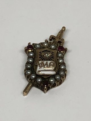 Vintage Solid Gold Phi Delta Theta Fraternity Pin Badge Colgate University