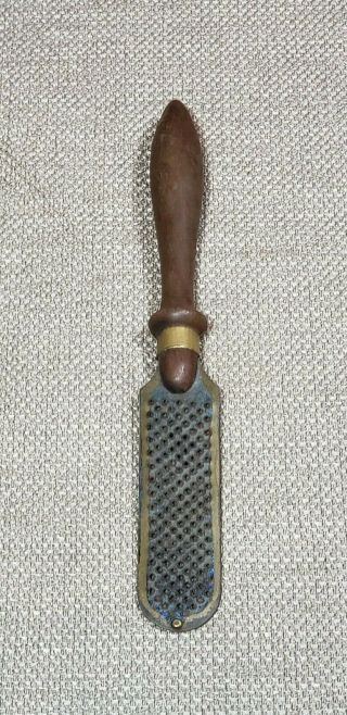 Antique Brass And Turned Wood Nutmeg Grater Unusual