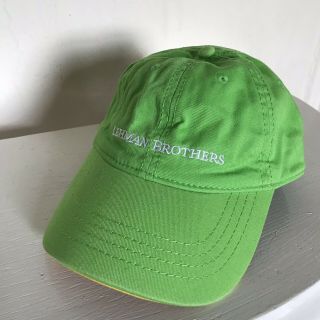 Vintage Authentic Lehman Brothers Neon Green Us Open Tennis Cap Hat