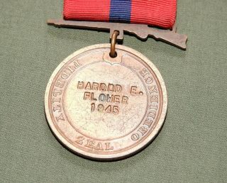 Usmc Marine Us Ww2 3rd Mardiv Bougainville Vet Named,  Dated Good Conduct Medal