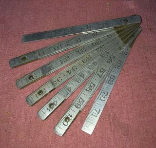 Vintage Lufkin No.  1206 Aluminum & Brass Folding Ruler Tool 72 " Saginaw Michigan