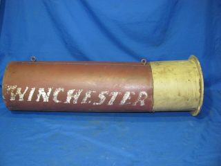 Vintage Handmade Winchester Shotgun Shell Store Display Sign Hunting Decor
