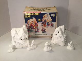 Vintage Wee Crafts " Santa Claus Lane” Paint Kit Ceramic 21622 - Figures Only