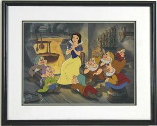 Walt Disney Snow White Seven Dwarfs Tell Me A Story Limited Edition Sericel Sdt