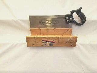 Great Neck 12 " Back Saw With Matching Wooden Miter Box For Woodworking Use