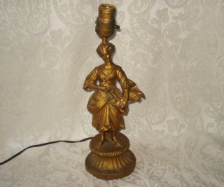 Antique French Art Nouveau Style Victorian Lady Sculpture/figurine Table Lamp