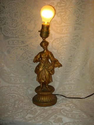 ANTIQUE FRENCH ART NOUVEAU STYLE VICTORIAN LADY SCULPTURE/FIGURINE TABLE LAMP 3