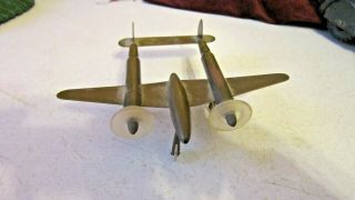 Vintage Brass Trench Art Airplane WWII 1940 ' s 2