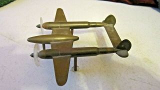 Vintage Brass Trench Art Airplane WWII 1940 ' s 3