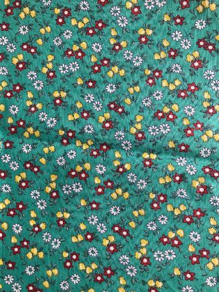 Vintage 1950s Tiny Floral Cotton Print Fabric