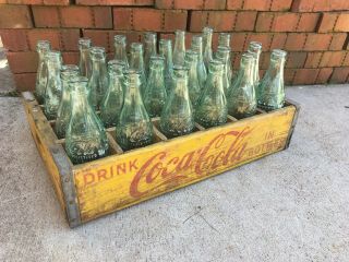 Vintage Wooden Soda Crate 24 Bottles Coca Cola Coke Wood Box Milwaukee Wisconsin