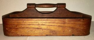 Antique 19th C Bentwood Thick - Walled Oak Cutlery Tray
