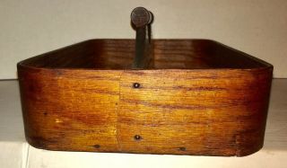 Antique 19th C Bentwood Thick - Walled OAK Cutlery Tray 3