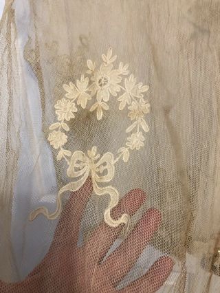 Vintage Antique Netting Lace Panel Scraps 66”x21” 2