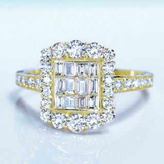 0.  5ct 100 Natural Diamond 18k Yellow Gold Cocktail Ring Effect 1.  5ct Ryg20