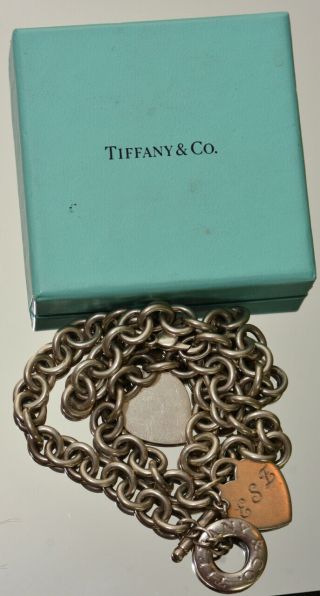 Tiffany & Co 925 15 " Necklace & 7 " Bracelet Set 108 Grams Monogram Estate Set.  M