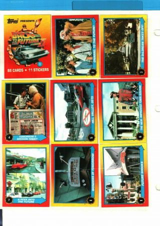 1989 Topps Back To The Future Part Ii Movie Trading Cards Complete Set,  Stickers