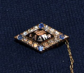 1963 Alpha Delta Pi Sorority Pin With Diamonds And Sapphires,  U.  Of Ky