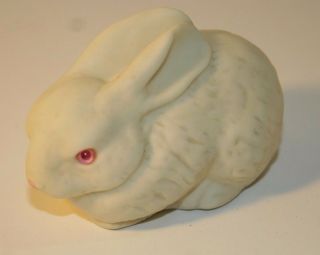 Dept 56 Pink - Eyed Albino White Bisque Bunny Rabbit Vintage Taiwan