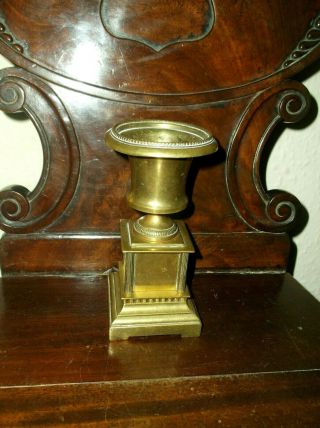 Rare Antique 19th C Memento Mori Miniature Grand Tour Mourning Urn On Plinth