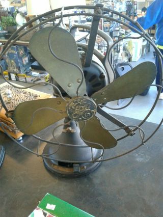 Vintage Antique Ge General Electric Brass Blade Fan 3 Speed Oscillating