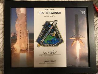 Authentic Spacex Employee Low Numbered Ses - 10 Patch Framed