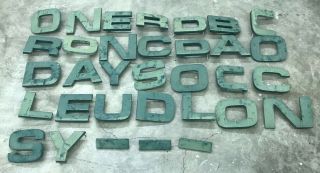 30 Vintage Industrial Salvage 8 " Outdoor Cast Aluminum Sign Letters Great Patina