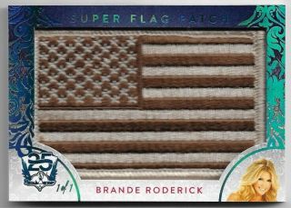 2019 Benchwarmer 25 Years Second Series Brande Roderick Flag Patch /1 1/1