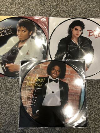 Michael Jackson - Thriller,  Bad,  Off The Wall 3x Picture Disc Vinyl Lp 