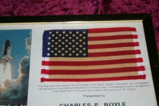 NASA CHARLES P.  BOYLE FLAG OF THE SPACE SHUTTLE 