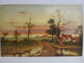 Really Old Painting Oil Landscape Signed A Wright