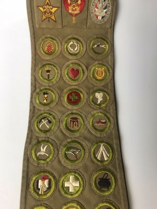1930’s Boy Scout/eagle Scout Merit Badge Sash,  Type B & C Badges