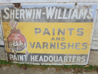 Vintage Old Sherwin Williams Double Sided Paint Sign 20 
