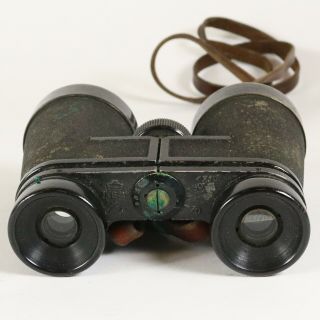Vintage WWII WW2 JES 4X10 Japanese Military Binoculars With Case 3