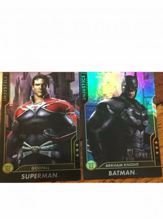 Superman Godfall & Batman Arkham Knight Foil Injustice Arcade Game Cards
