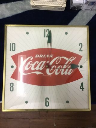 Very 1950s Coca Cola Fishtail Clock Tavern Trove