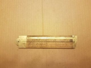 Vintage Stanley No.  36 1/2 L Brass And Boxwood Caliper Rule Ruler.  Made In Usa.