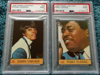 Dionne Warwick & Percy Sledge Rookies Rc 1968 Panini Cantanti Psa 9 Pop 1 