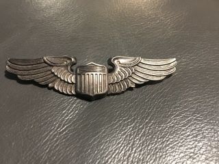 Ww2 Us Army Air Force Pilot Wing Pin Back Sterling 3 Inch Badge Pin Meyer