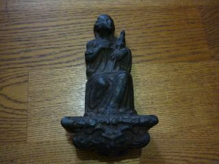 Antique Iron Door Knocker,  Woman And Devil Head,  18th Or 19th Century