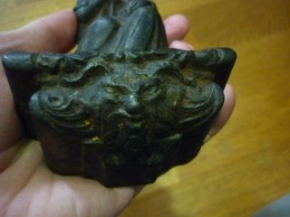 Antique iron door knocker,  woman and devil head,  18th or 19th century 2