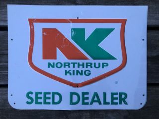 Northrup King Seed Dealer Embossed Field Sign 24” X 18” Authentic Barn Man Cave